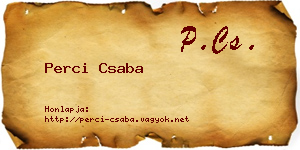 Perci Csaba névjegykártya